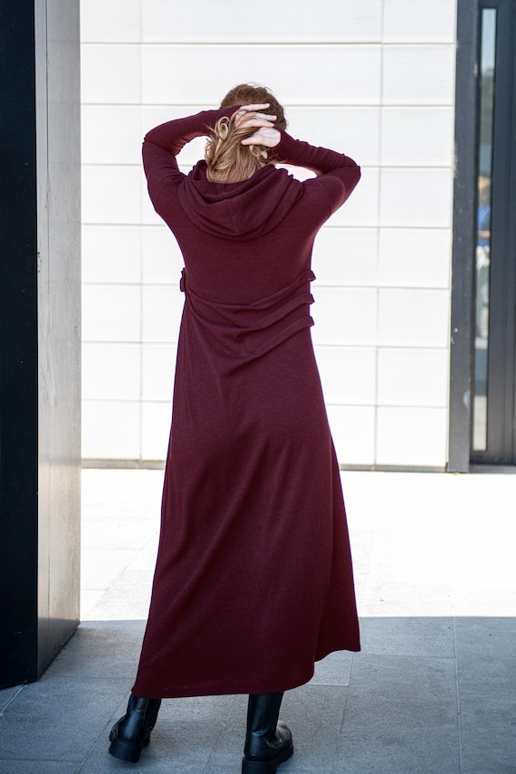 burgundy maxi sweater dress Burgundy romantic wrap dress, bridesmaids dress, maxi dress, long dress,  wedding guest dress, formal dress, evening summer dress – ENME.ME