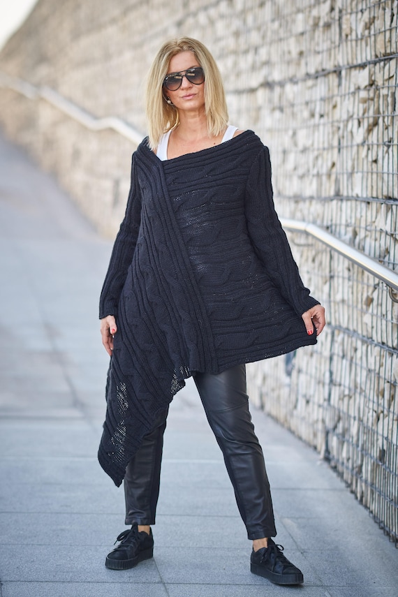 Pull asymétrique vêtements grande taille pull en tricot - Etsy France