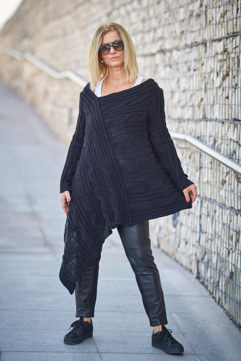 asymmetrical sweater coat