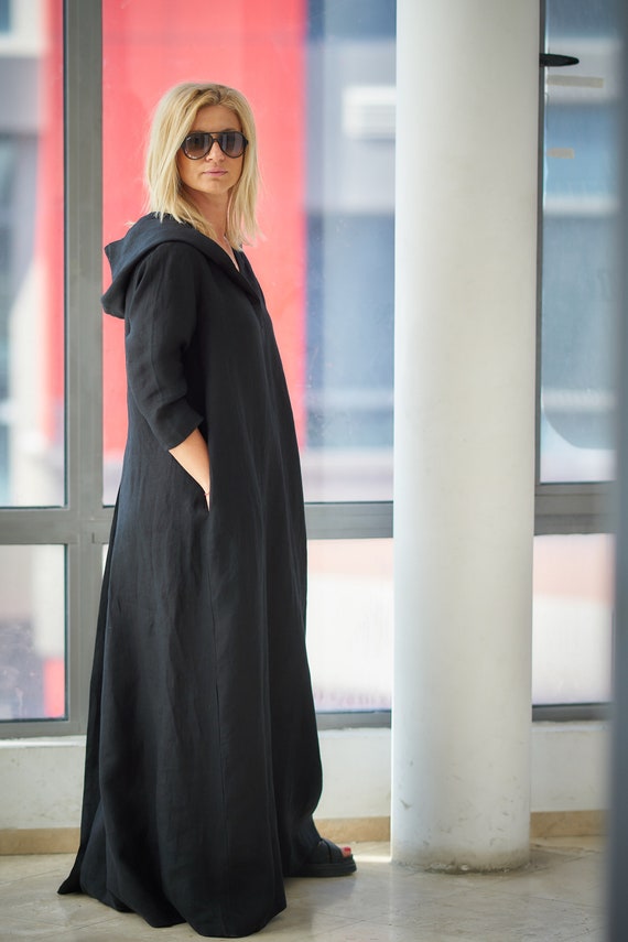Black Linen Dress Plus Size Clothing Linen Clothing Urban | Etsy