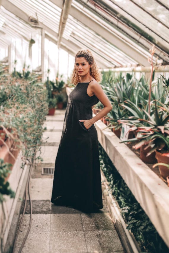 Black Linen Maxi Dress: Sleeveless Summer Dress with Pockets Black Linen Maxi Dress: Sleeveless Summer Dress With Pockets, US Tax  Included - Etsy