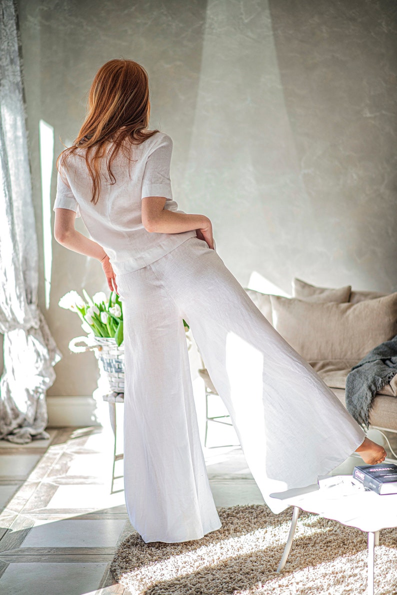 Washed Linen Pants Linen Clothing Linen Pants for Women Loose Linen Pants Wide Leg Linen Pants Linen Palazzo Pants Summer Linen Pants