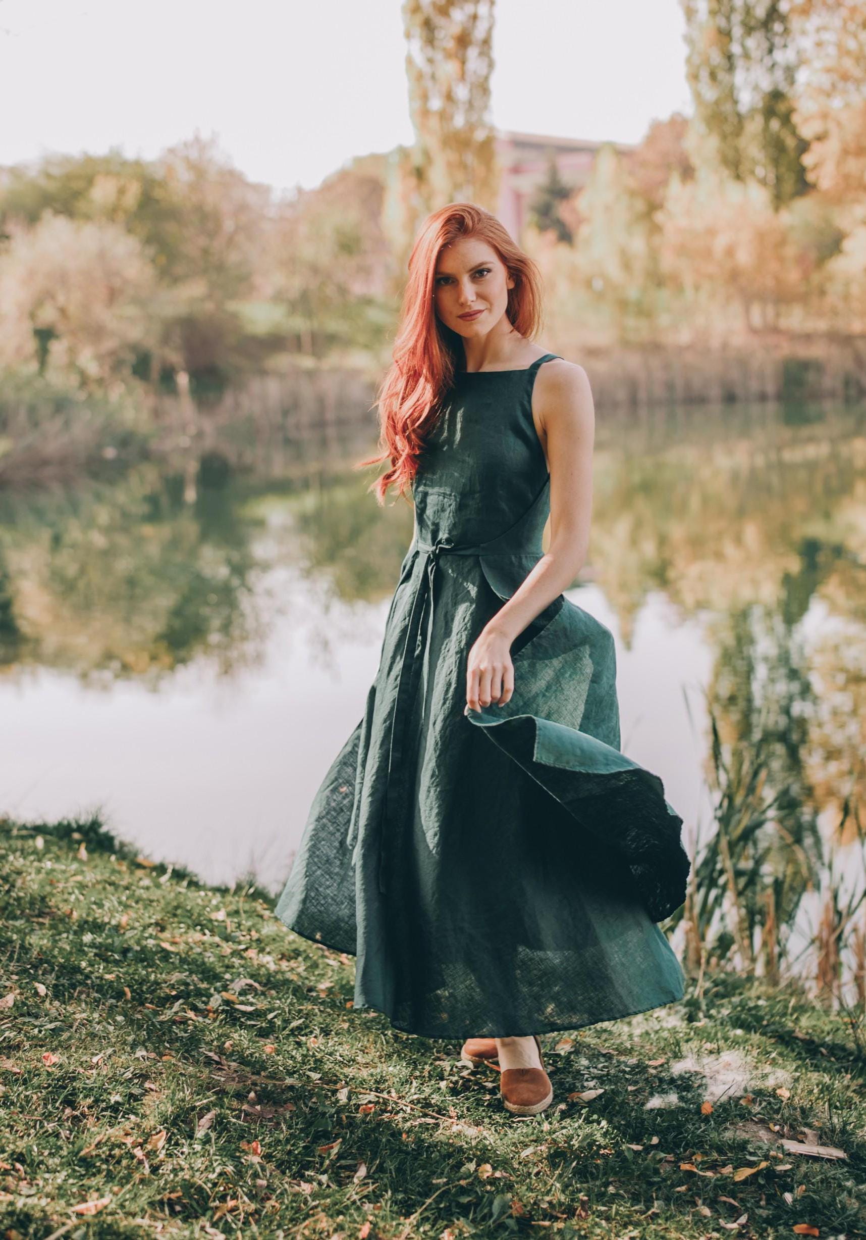 linen dress etsy Maxi Dress, Linen Women Dress, Linen Casual Dress, Linen Summer Dress