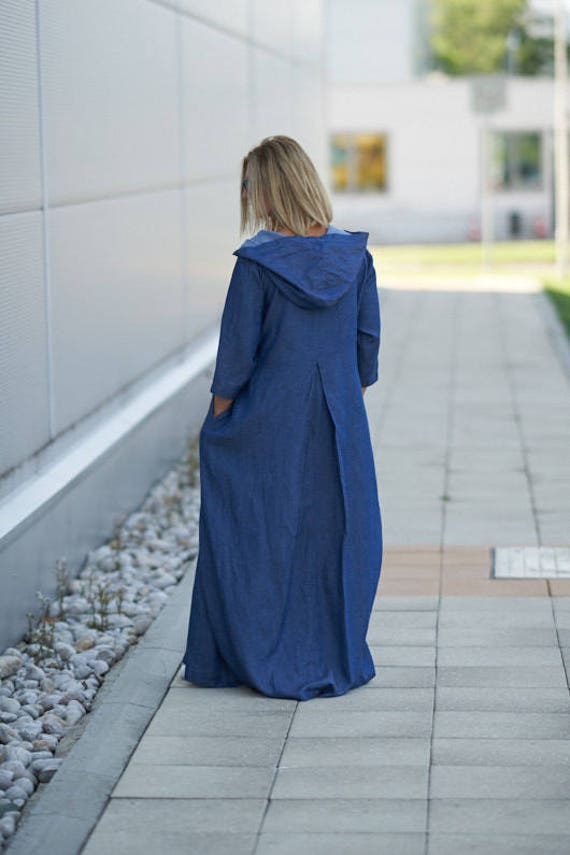 Robe longue en jean grande taille sale