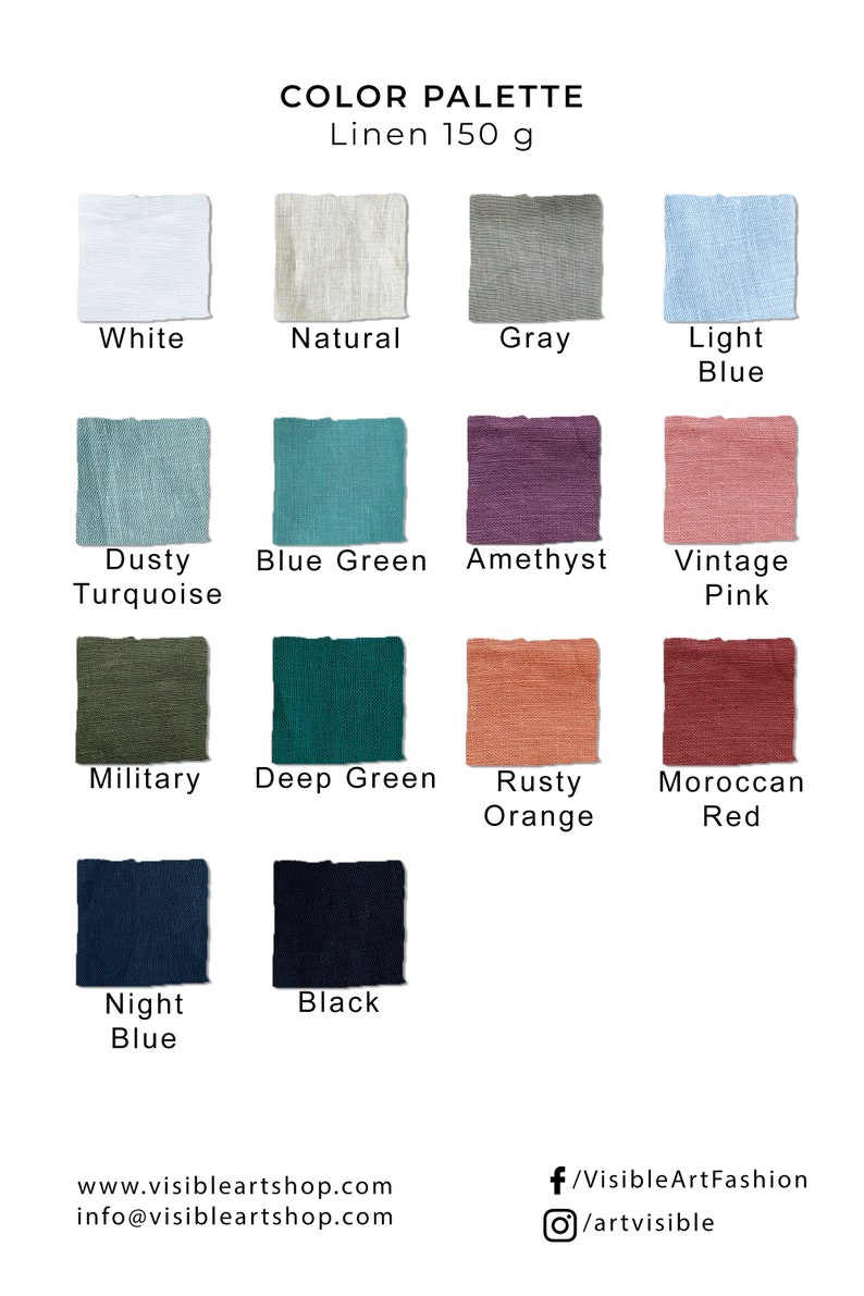 the color chart for the color palette