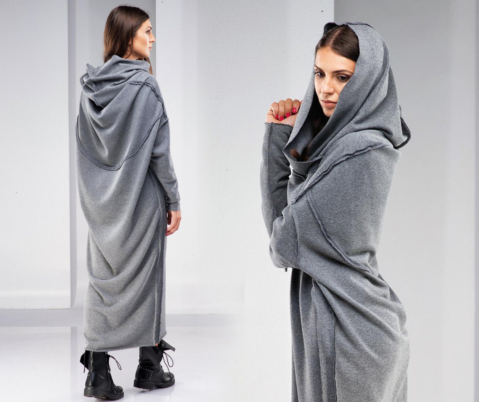 Maxi Sweatshirt Dress Maxi Hooded Dress Plus Size Sweater Etsy