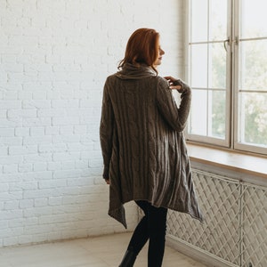 Ready to Ship Winter Cardigan for Women, Wrap Wool Jacket, Chunky Knit Sweater Coat image 7