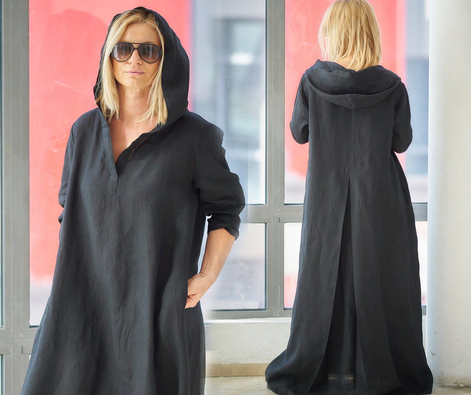 Linen Maxi Dress Black Long Dress Linen Dress Black Maxi - Etsy