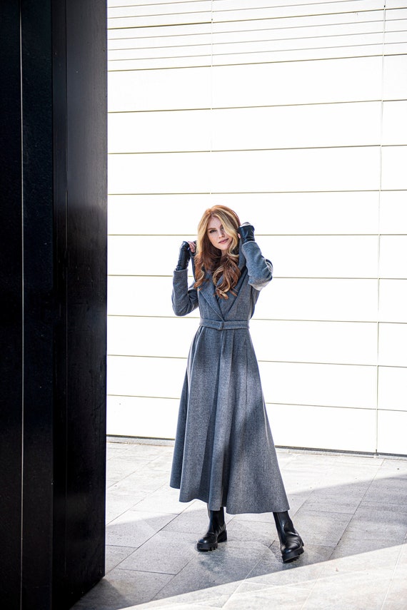Hooded Wool Coat Maxi Winter Coat 