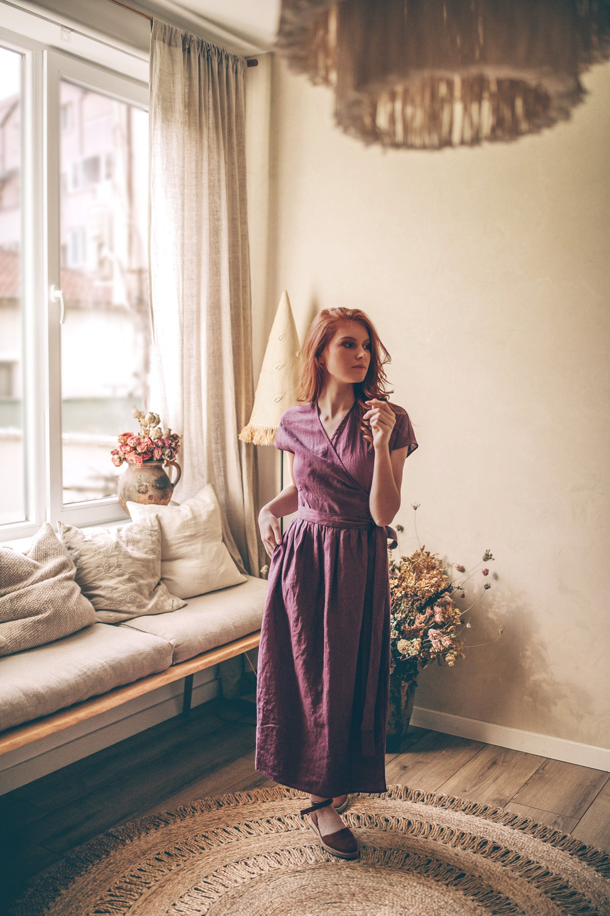 amethyst linen dress 2337 Linen Sundress Amethyst-P