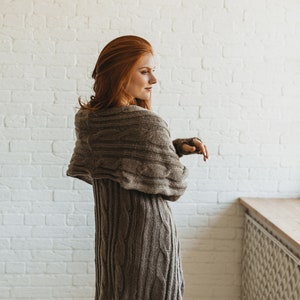 Ready to Ship Winter Cardigan for Women, Wrap Wool Jacket, Chunky Knit Sweater Coat image 4