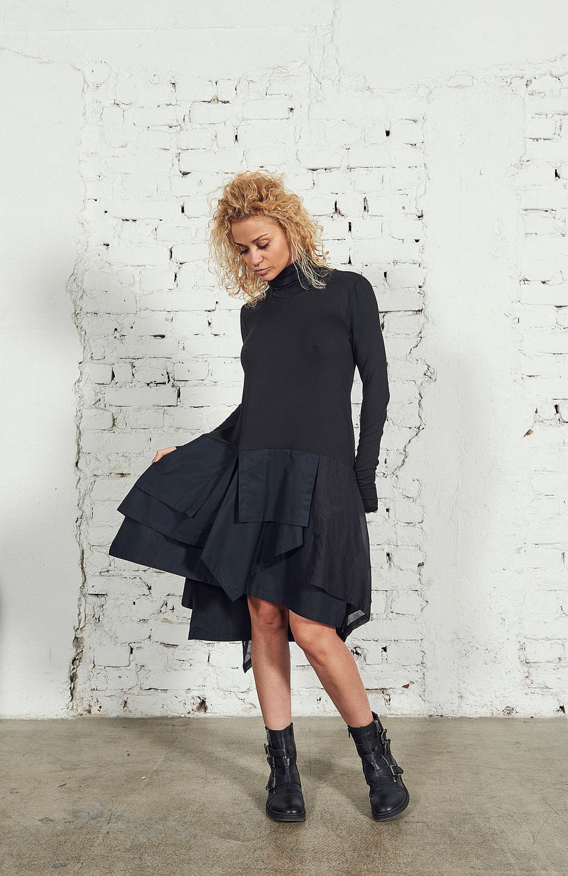 Short Black Dress Avant Garde Dress Gothic Plus Size | Etsy