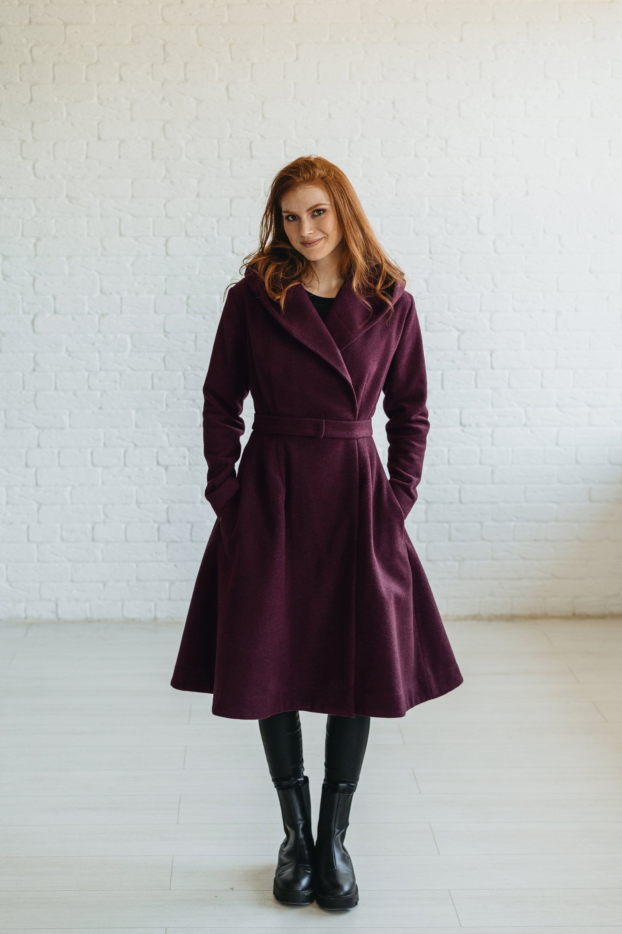 Veste en laine bordeaux France