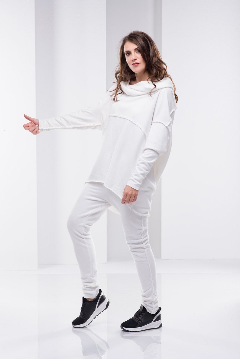 Hooded Sweatsuit Women Sweatshirt and Sweatpants Set White | Etsy