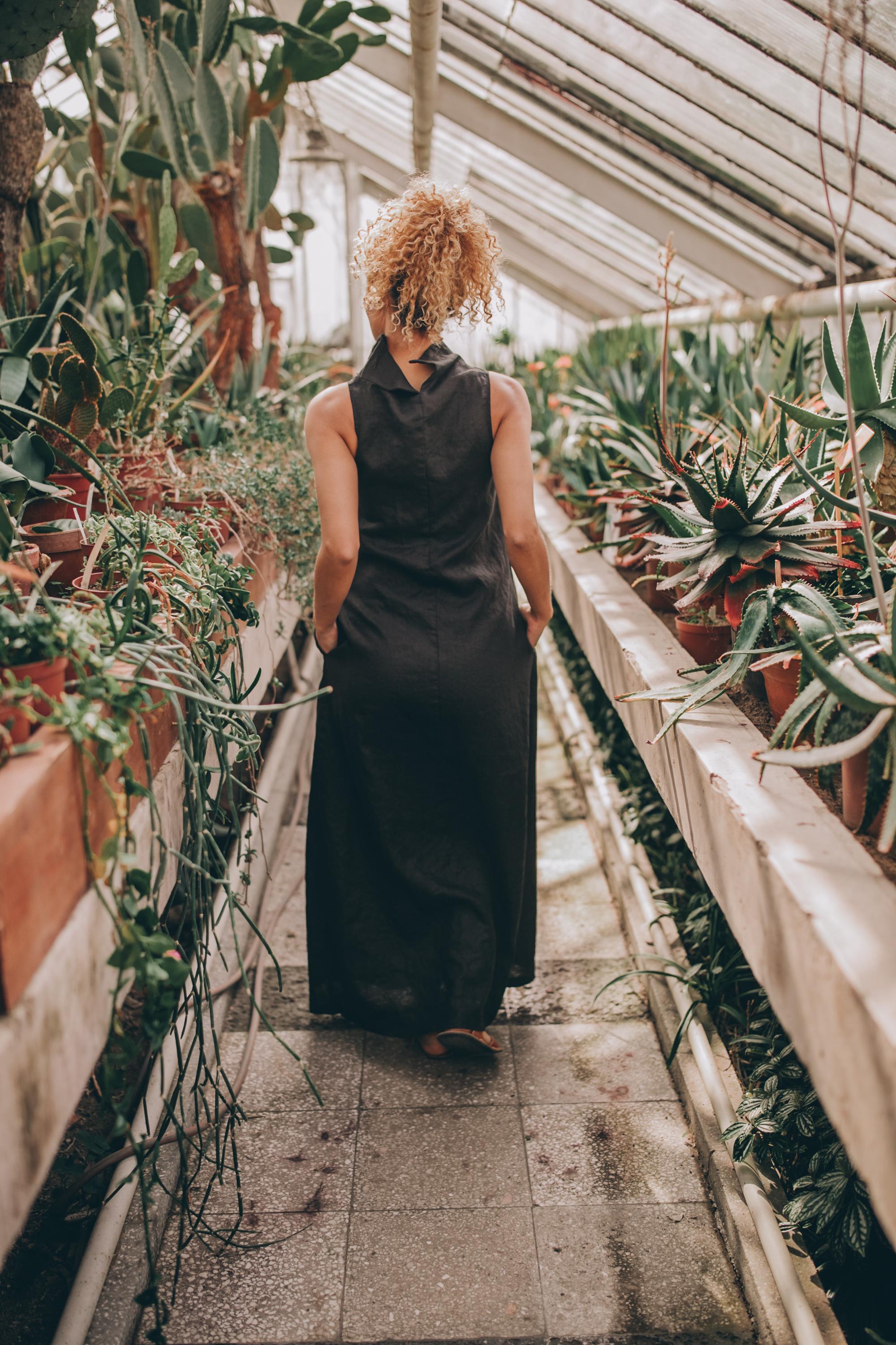 chinese dress ladies Bua Linen Maxi dress - Black main image 0