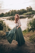 Heavy Weight Linen Wrap Skirt, Green Maxi Skirt, Spring Clothing product logo