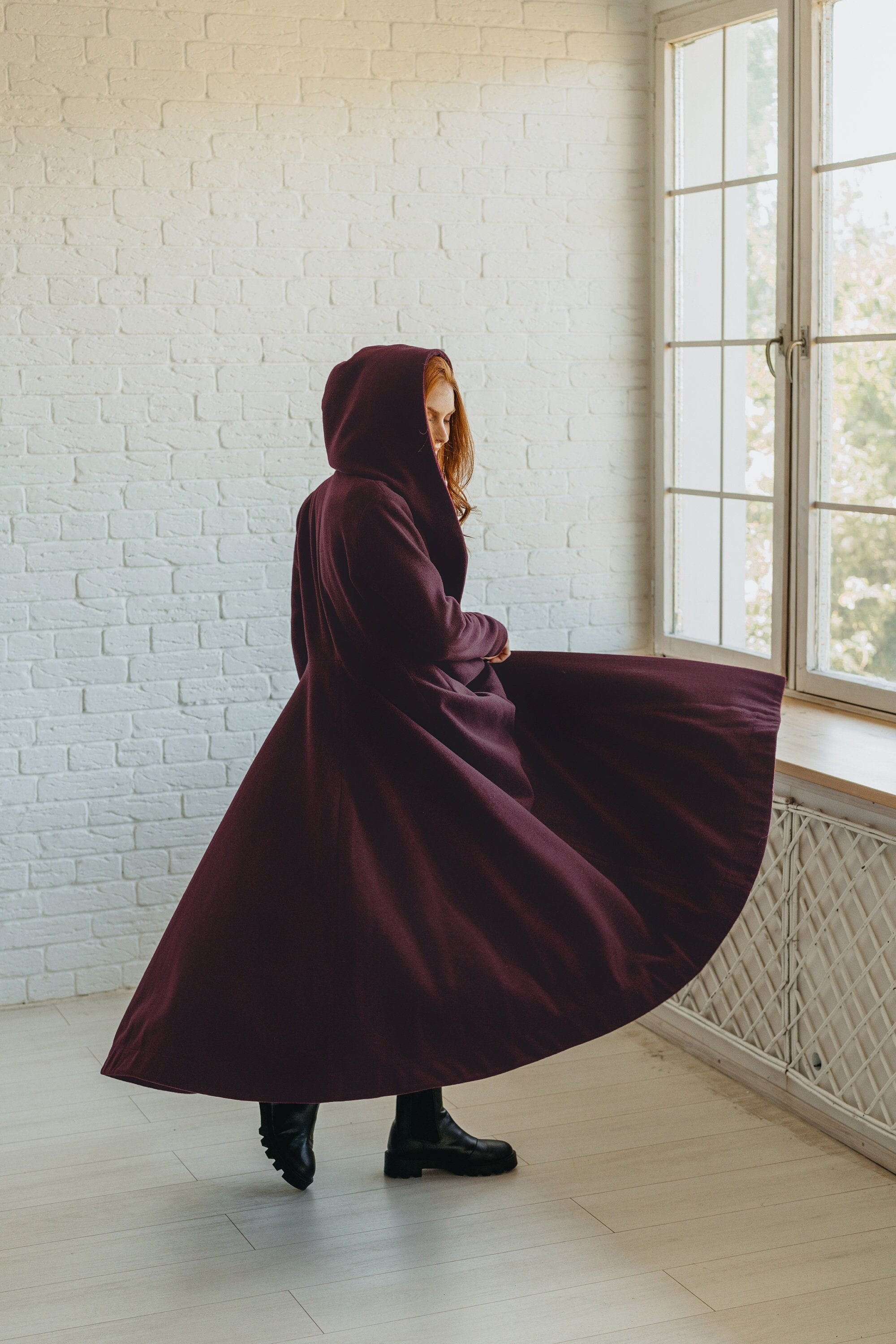 Plum Winter Coat Etsy Canada