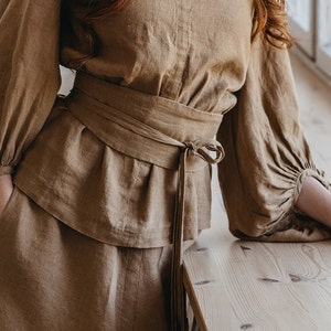 Linen Obi Belt, Linen Kimono Belt, Wide Waistband for Women, Belt for Dress, Linen Waist Belt, Gift for Her, Handmade Belt, Linen Sash Belt