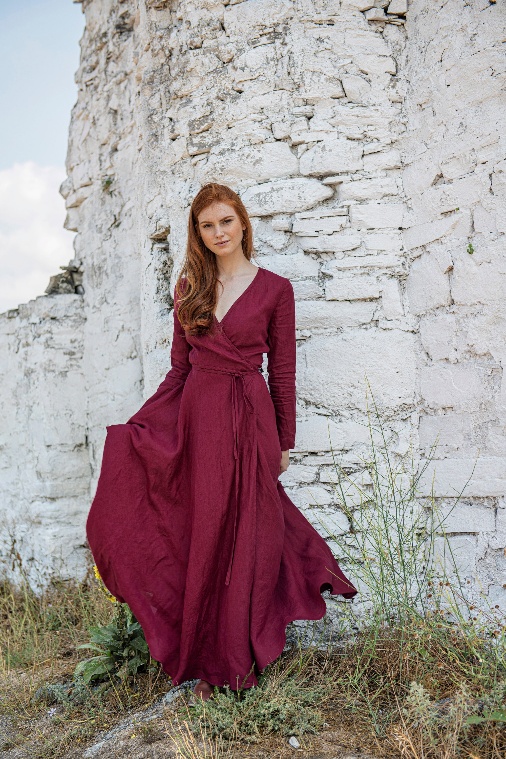 Wrap style sales maxi dress