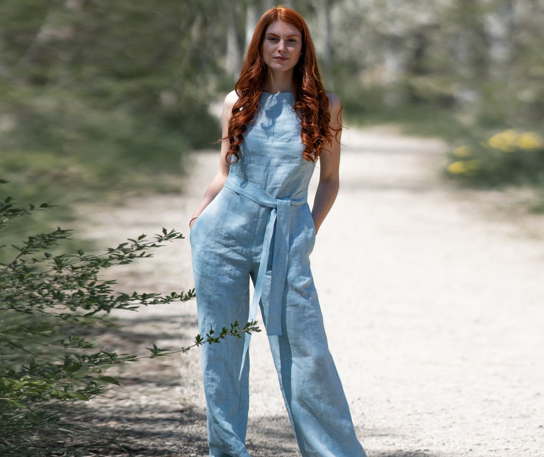 Light blue jumpsuit plus size clearance