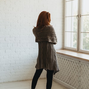 Ready to Ship Winter Cardigan for Women, Wrap Wool Jacket, Chunky Knit Sweater Coat image 8