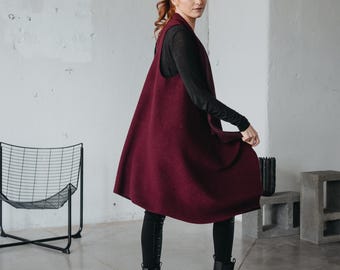 トップス L'Appartement Wool Long Vest ZXZY Women Casual Sleeveless Open Front Tunic Vest Long