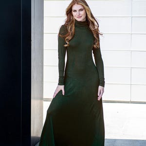 Cotton Bodycon Turtleneck Dress - Etsy
