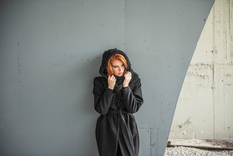 Long Hooded Winter Coat Maxi Coat Plus Size Wool Coat Etsy