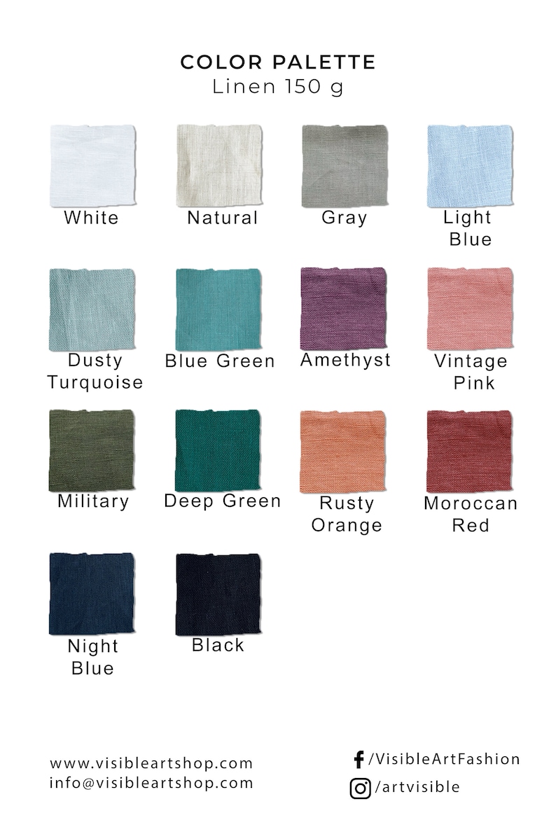 the color chart for the color palette