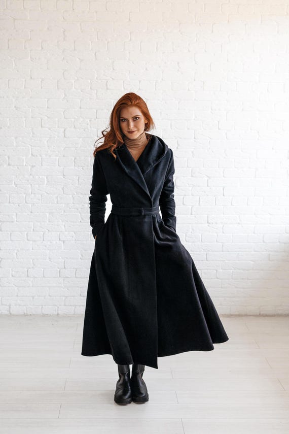 Warm Winter Coat, Long Wool Coat for Women, Maxi Wool Coat, Hooded