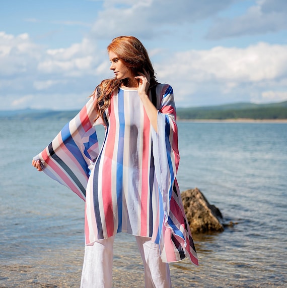 Vestido De Playa Túnica Larga Para Mujer – Kaftán Bohemio Multicolor Talla Única (M-5XL)
