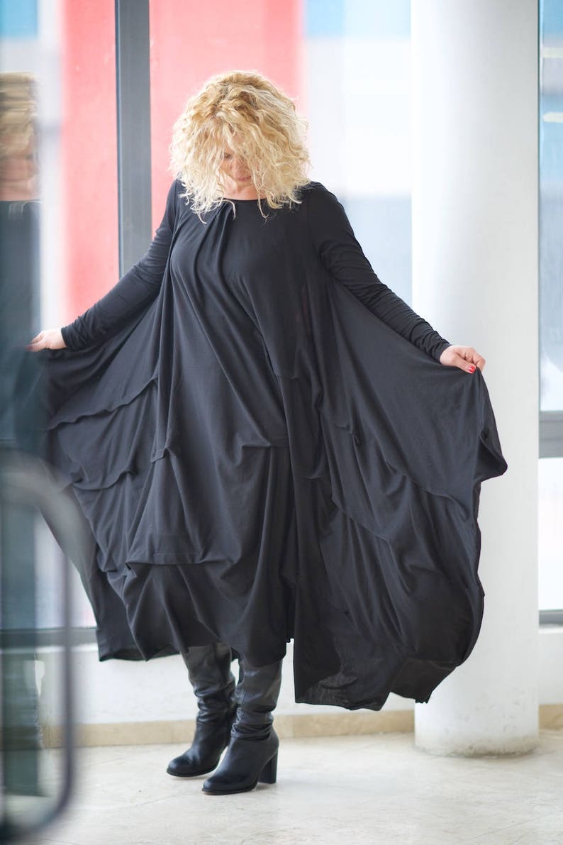 black dress and kimono
