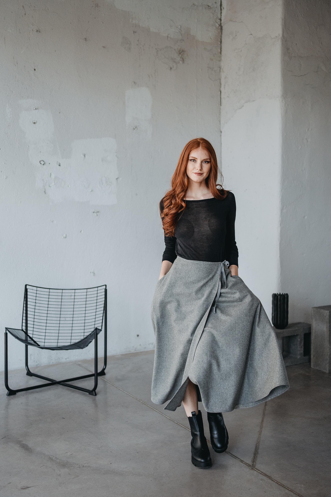 スカート coyseio WAIST PANEL SKIRT WARM GREY WAIST PANEL SKIRT WARM GREY - coyseio