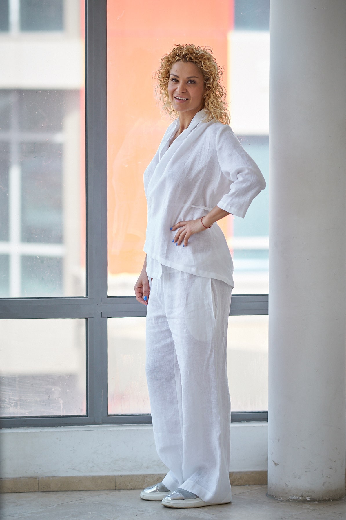 Women Set Linen Clothing White Linen Set Top and Pants - Etsy