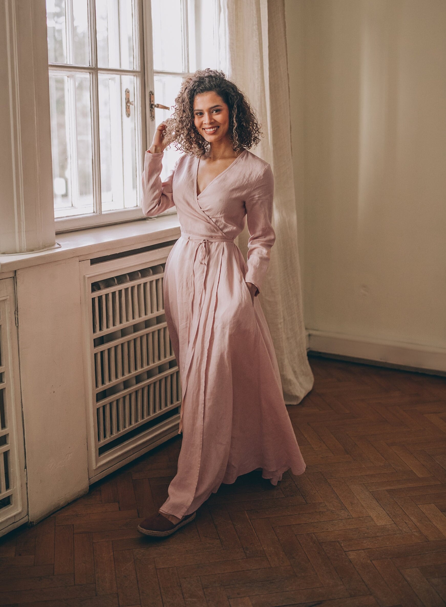 Wrap Dress Dressbarn Long Dresses Three-Quarter Sleeve Metallic A-Line Wrap  Dress