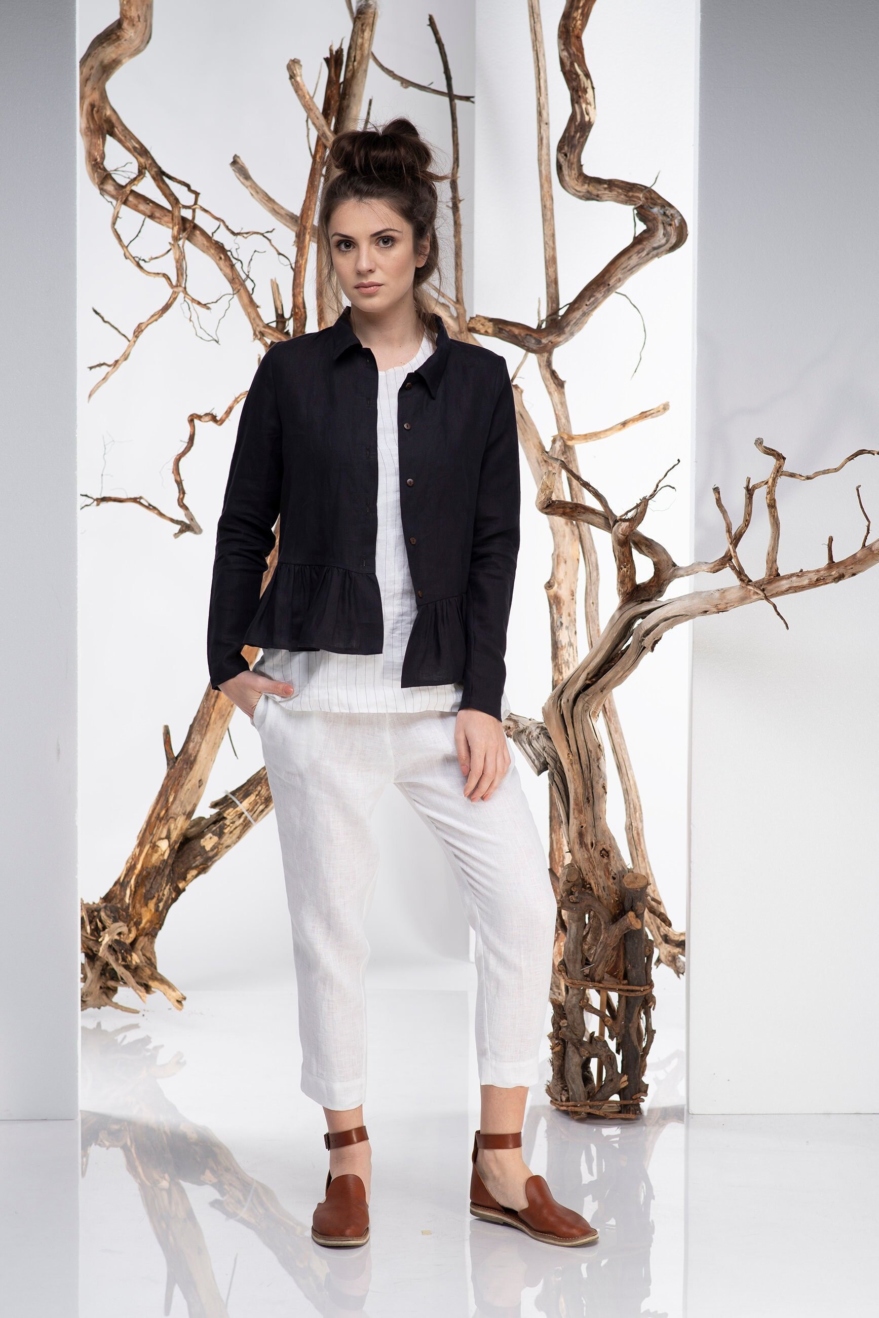 plus size linen jacket