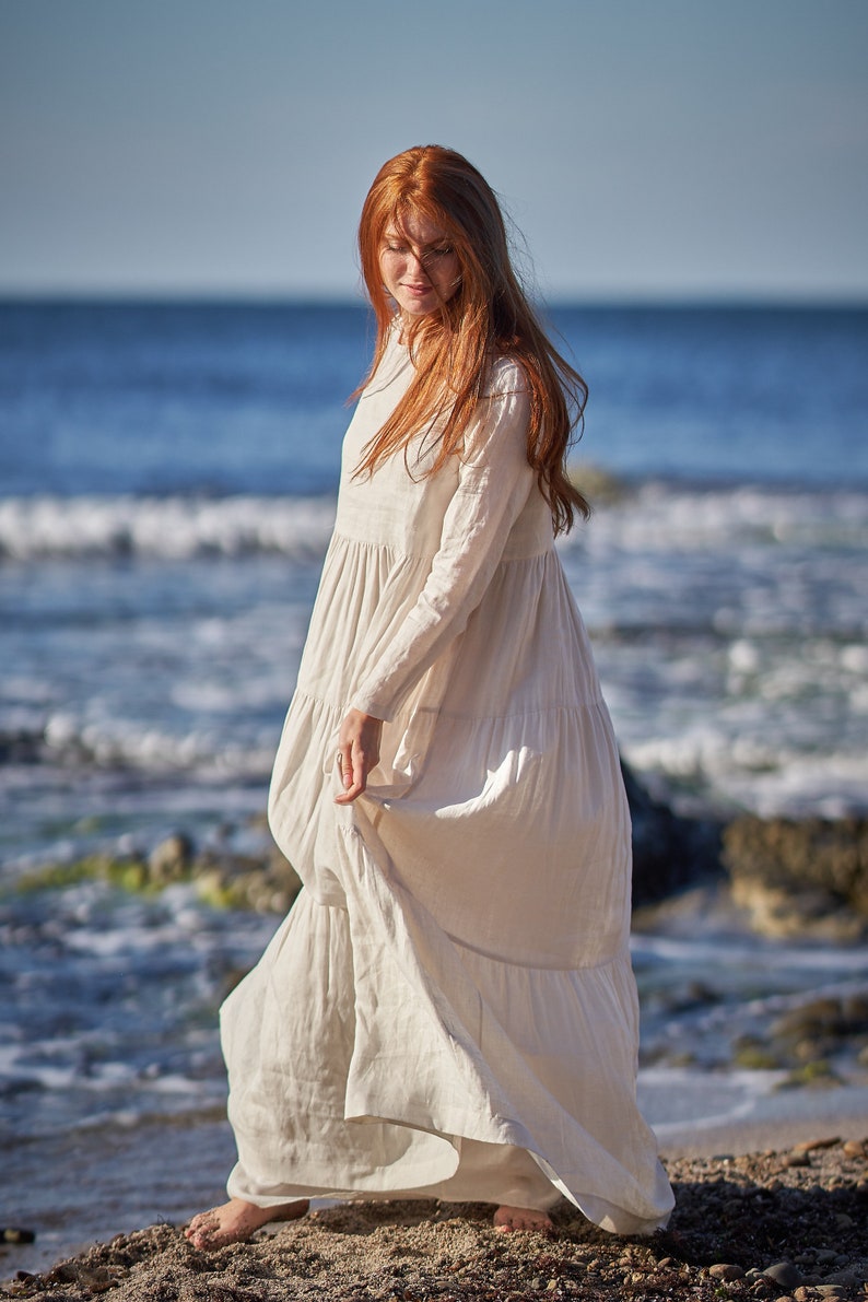 Leinen Kleid Boho Brautkleid Leinen Kaftan Leinen | Etsy