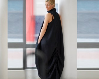 Zwarte linnen jurk, linnen jurk voor vrouwen, linnen maxi jurk, trendy plus size kleding, gotische jurk, plus size maxi jurk, maxi linnen kaftan Zwarte linnen jurk, linnen jurk voor vrouwen, linnen maxi jurk, trendy plus size kleding, gotische jurk, plus size maxi jurk, maxi linnen kaftan