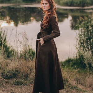 B.Young Brown Linen Long Dress main image 1
