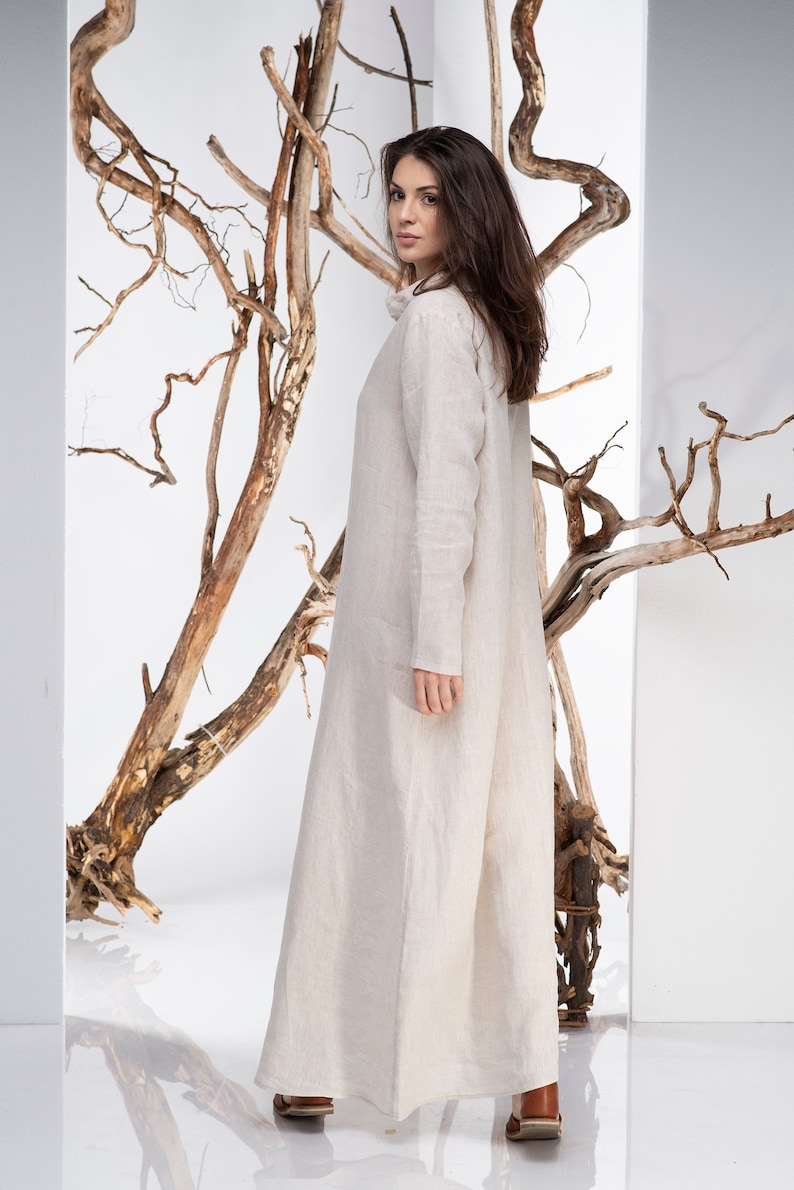 Summer Wedding Dress Plus Size Clothing Kaftan Wedding Dress Linen Clothing Women Boho Wedding Dress Simple Wedding Dress Linen Dress