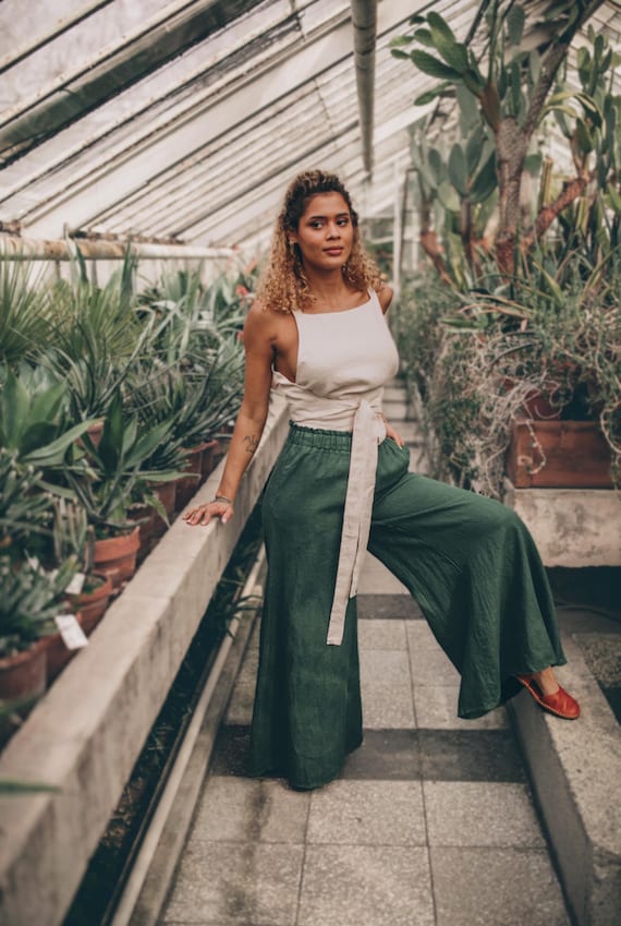 Palazzo Pants Plus Size Linen Pants Outfit Palazzo Pants In Heavy