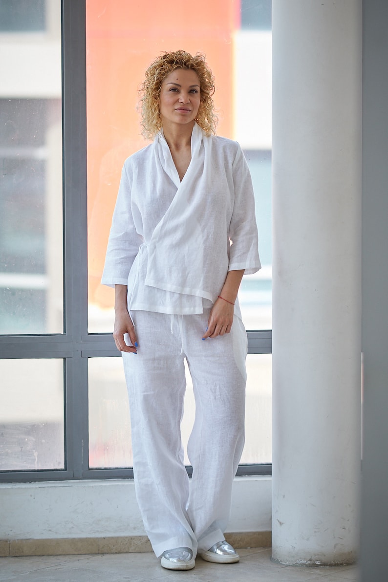 plus size white linen outfits