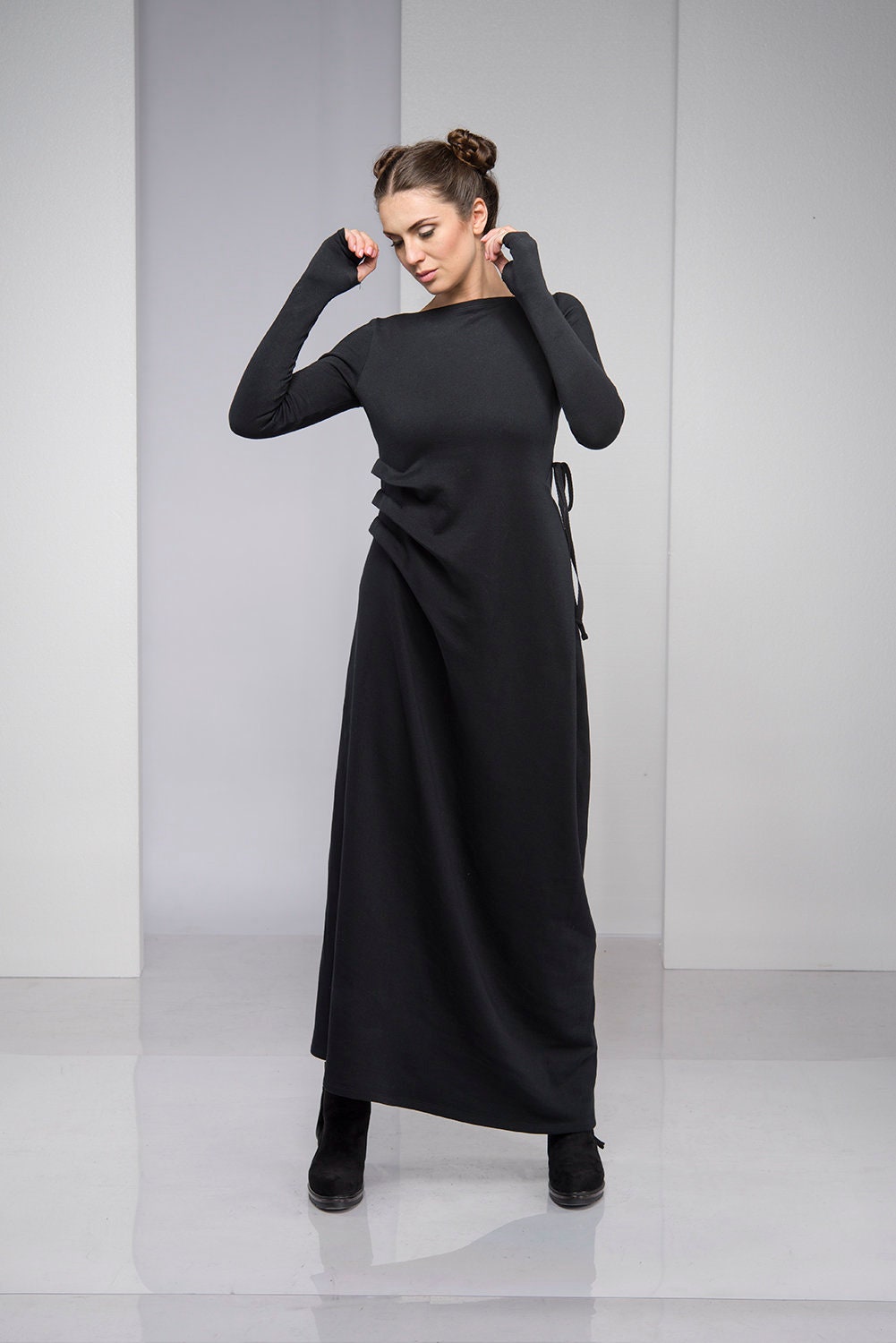 Winter Maxi Dress Black Maxi Dress Dress for Women Plus | Etsy