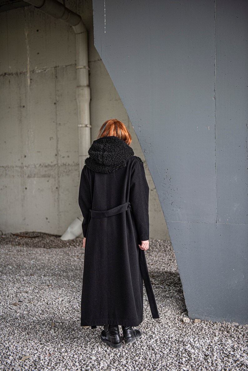 Long Hooded Winter Coat Maxi Coat Plus Size Wool Coat Etsy
