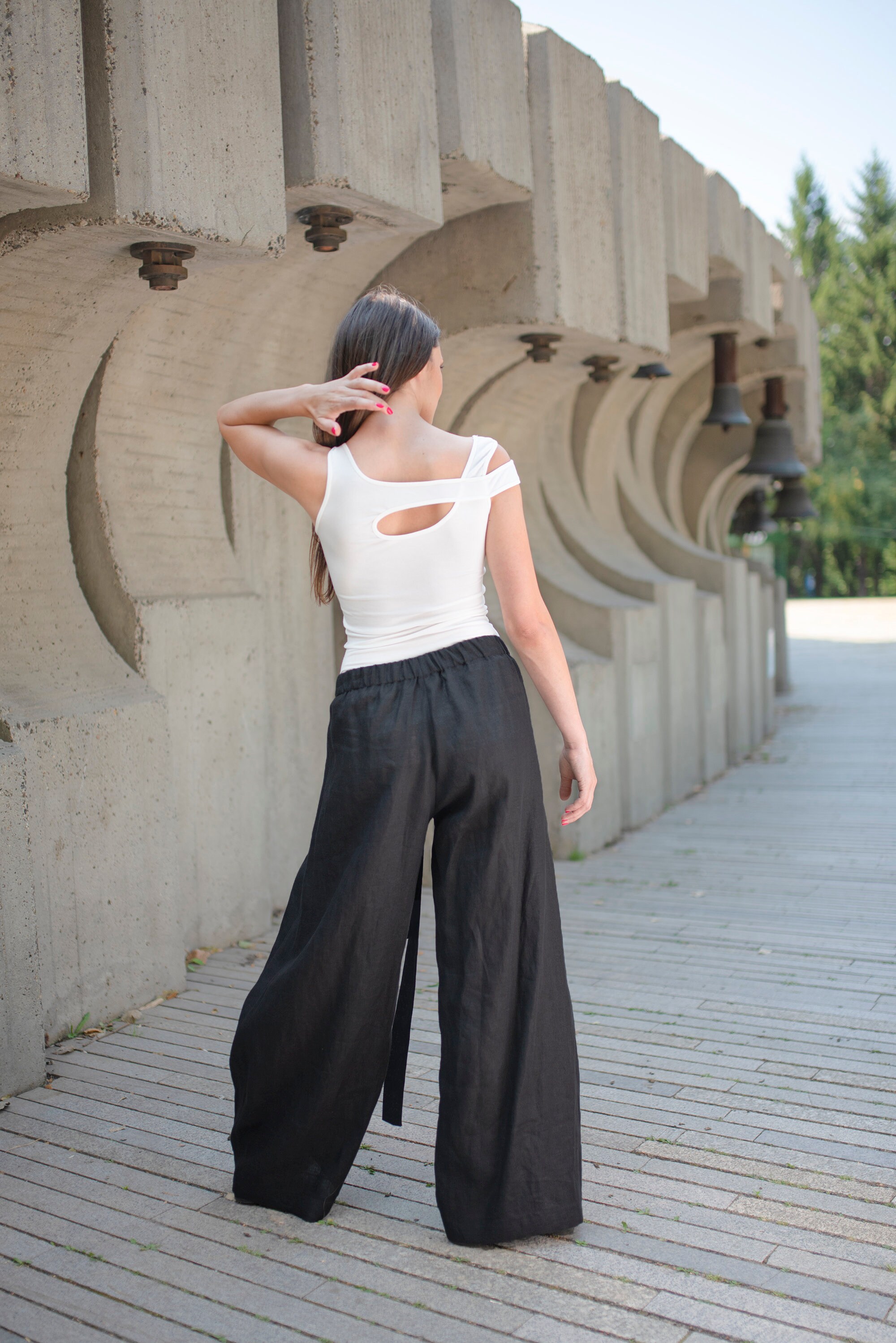 Wrap Linen Pants Plus Size Linen Pants 