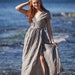 Long Linen Wrap Dress, Summer Linen Dress, Linen Maxi Dress, Plus Size Boho Dress, Pure Linen Kaftan Dress, Plus Size Clothing, Linen Dress 