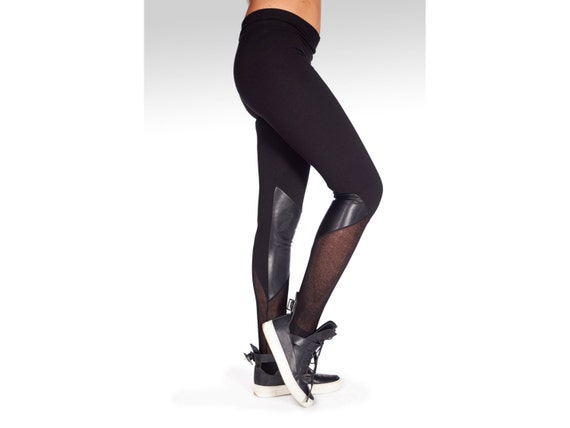 Black Leather Pants Plus Size Workout Long Leggings Workout | Etsy
