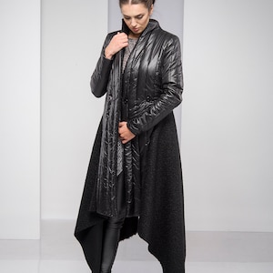 Winter Coat for Women, Plus Size Clothing, Winter Jacket Women, Steampunk Clothing, Black Wool Coat, Plus Size Coat, Hooded Coat, Maxi Coat image 9