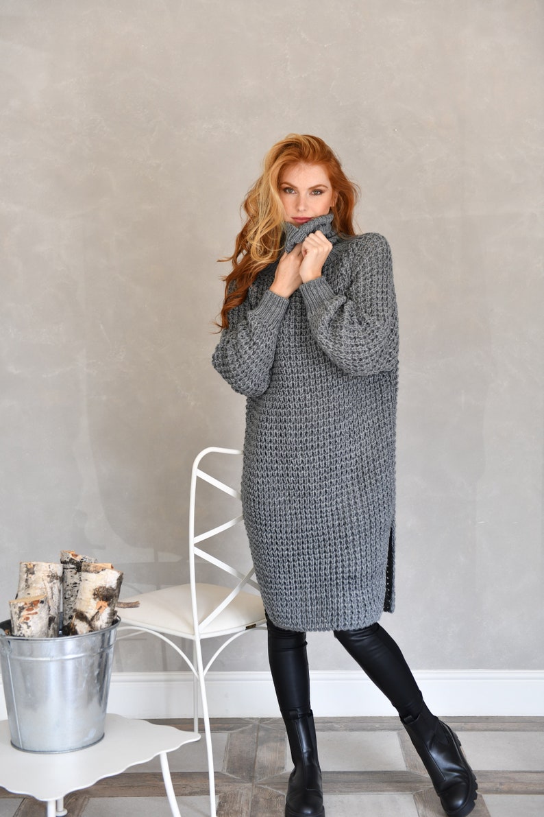 READY TO SHIP, Sweater for Women, Chunky Knit Sweater, Knit Sweater Dress, Plus Size Knit Sweater, Plus Size Clothing, Knit Sweater image 2
