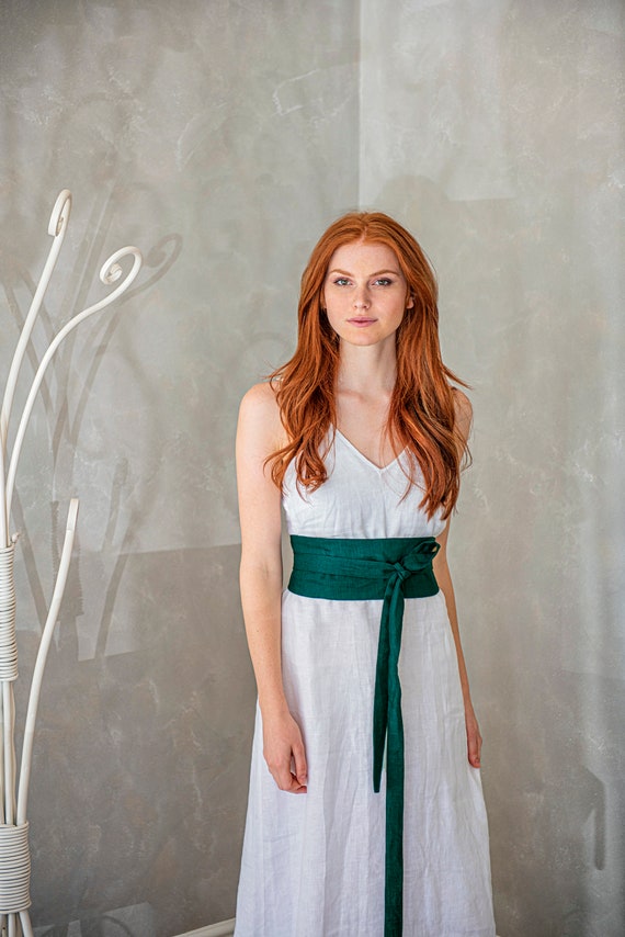 belt for linen dress Linen dress with belt Nora
